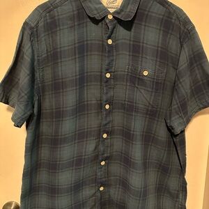 Casual Blue Plaid Men's Shirt